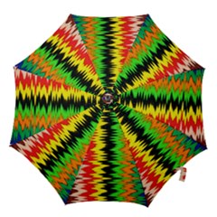 Colorful Liquid Zigzag Stripes Background Wallpaper Hook Handle Umbrellas (small) by Simbadda