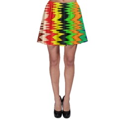 Colorful Liquid Zigzag Stripes Background Wallpaper Skater Skirt by Simbadda