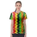 Colorful Liquid Zigzag Stripes Background Wallpaper Women s Sport Mesh Tee View1