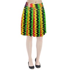 Colorful Liquid Zigzag Stripes Background Wallpaper Pleated Skirt by Simbadda