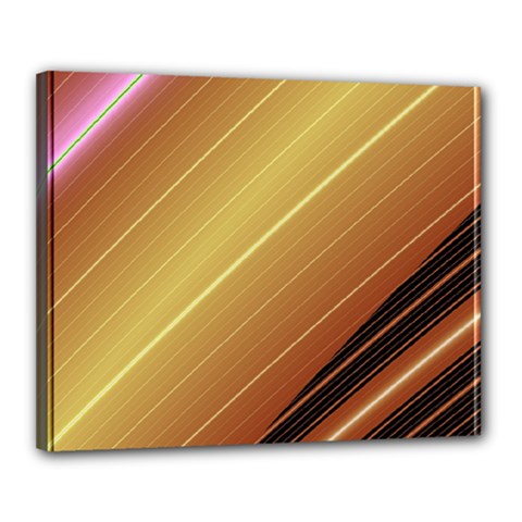 Diagonal Color Fractal Stripes In 3d Glass Frame Canvas 20  X 16  by Simbadda