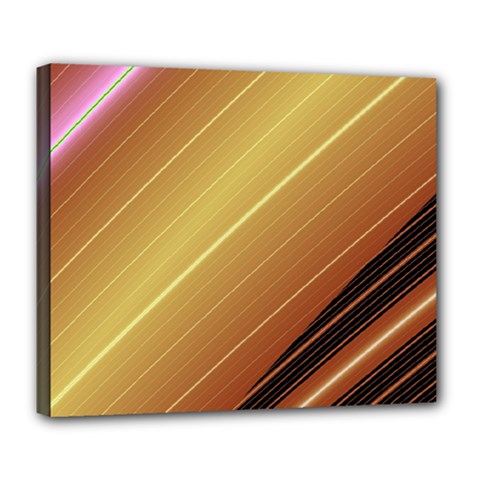 Diagonal Color Fractal Stripes In 3d Glass Frame Deluxe Canvas 24  X 20   by Simbadda