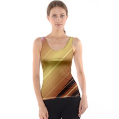 Diagonal Color Fractal Stripes In 3d Glass Frame Tank Top