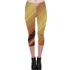 Diagonal Color Fractal Stripes In 3d Glass Frame Capri Leggings  by Simbadda