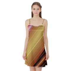 Diagonal Color Fractal Stripes In 3d Glass Frame Satin Night Slip by Simbadda