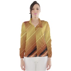 Diagonal Color Fractal Stripes In 3d Glass Frame Wind Breaker (women) by Simbadda