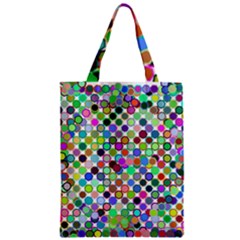 Colorful Dots Balls On White Background Zipper Classic Tote Bag by Simbadda