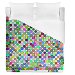 Colorful Dots Balls On White Background Duvet Cover (queen Size) by Simbadda