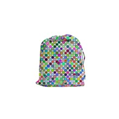 Colorful Dots Balls On White Background Drawstring Pouches (xs)  by Simbadda