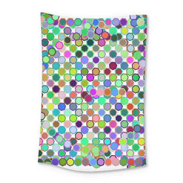 Colorful Dots Balls On White Background Small Tapestry