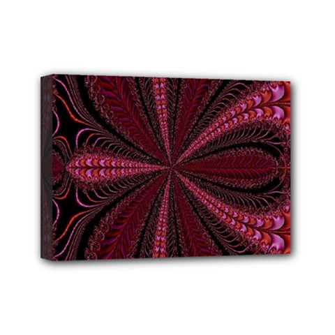 Red Ribbon Effect Newtonian Fractal Mini Canvas 7  X 5  by Simbadda