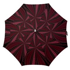 Red Ribbon Effect Newtonian Fractal Straight Umbrellas by Simbadda