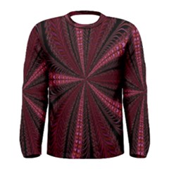 Red Ribbon Effect Newtonian Fractal Men s Long Sleeve Tee