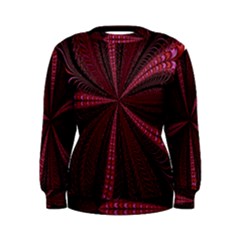 Red Ribbon Effect Newtonian Fractal Women s Sweatshirt by Simbadda