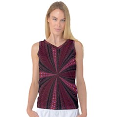 Red Ribbon Effect Newtonian Fractal Women s Basketball Tank Top by Simbadda