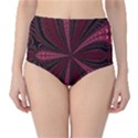 Red Ribbon Effect Newtonian Fractal High-Waist Bikini Bottoms View1