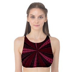 Red Ribbon Effect Newtonian Fractal Tank Bikini Top by Simbadda