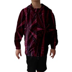 Red Ribbon Effect Newtonian Fractal Hooded Wind Breaker (kids) by Simbadda