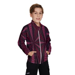 Red Ribbon Effect Newtonian Fractal Wind Breaker (kids) by Simbadda