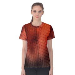 Background Technical Design With Orange Colors And Details Women s Cotton Tee