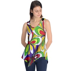 Colorful Textile Background Sleeveless Tunic by Simbadda