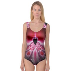 Illuminated Red Hear Red Heart Background With Light Effects Princess Tank Leotard  by Simbadda