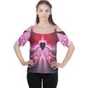 Illuminated Red Hear Red Heart Background With Light Effects Women s Cutout Shoulder Tee View1