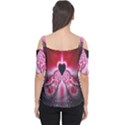 Illuminated Red Hear Red Heart Background With Light Effects Women s Cutout Shoulder Tee View2