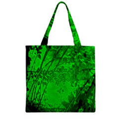 Leaf Outline Abstract Zipper Grocery Tote Bag by Simbadda