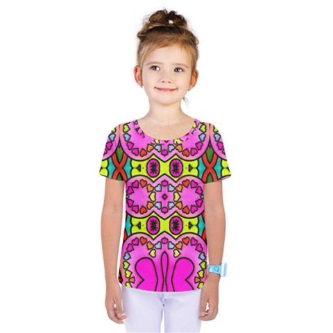 Colourful Abstract Background Design Pattern Kids  One Piece Tee by Simbadda