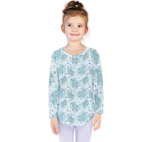 Decorative Floral Paisley Pattern Kids  Long Sleeve Tee by TastefulDesigns