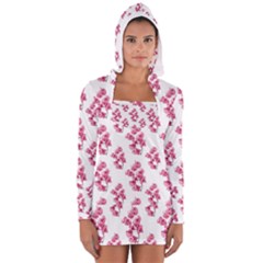 Santa Rita Flowers Pattern Women s Long Sleeve Hooded T-shirt by dflcprintsclothing