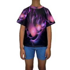 Fractal Image Of Pink Balls Whooshing Into The Distance Kids  Short Sleeve Swimwear by Simbadda