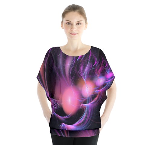 Fractal Image Of Pink Balls Whooshing Into The Distance Blouse by Simbadda