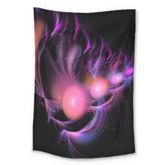 Fractal Image Of Pink Balls Whooshing Into The Distance Large Tapestry by Simbadda