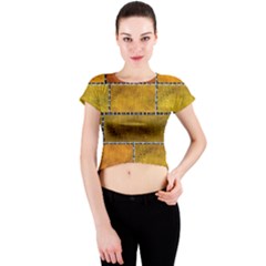 Classic Color Bricks Gradient Wall Crew Neck Crop Top by Simbadda