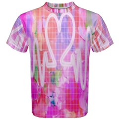 Watercolour Heartbeat Monitor Men s Cotton Tee by Simbadda