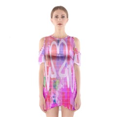 Watercolour Heartbeat Monitor Shoulder Cutout One Piece by Simbadda