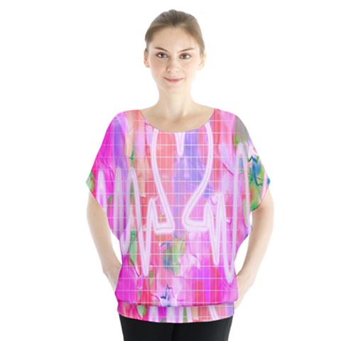 Watercolour Heartbeat Monitor Blouse by Simbadda