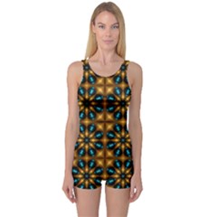 Abstract Daisies One Piece Boyleg Swimsuit by Simbadda