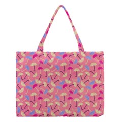 Umbrella Seamless Pattern Pink Medium Tote Bag by Simbadda