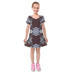 Ladder Against Wall Abstract Alternative Version Kids  Short Sleeve Velvet Dress by Simbadda