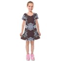 Ladder Against Wall Abstract Alternative Version Kids  Short Sleeve Velvet Dress View1