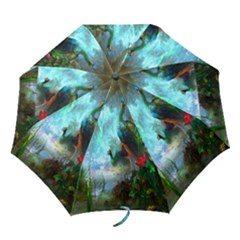 Beautiful Peacock Colorful Folding Umbrellas by Simbadda