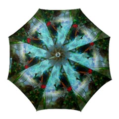 Beautiful Peacock Colorful Golf Umbrellas by Simbadda