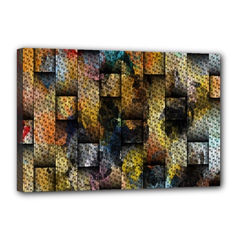 Fabric Weave Canvas 18  X 12  by Simbadda