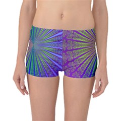 Blue Fractal That Looks Like A Starburst Boyleg Bikini Bottoms by Simbadda