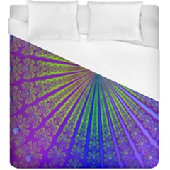 Blue Fractal That Looks Like A Starburst Duvet Cover (king Size) by Simbadda