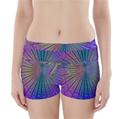 Blue Fractal That Looks Like A Starburst Boyleg Bikini Wrap Bottoms by Simbadda