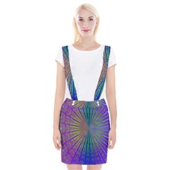 Blue Fractal That Looks Like A Starburst Suspender Skirt by Simbadda